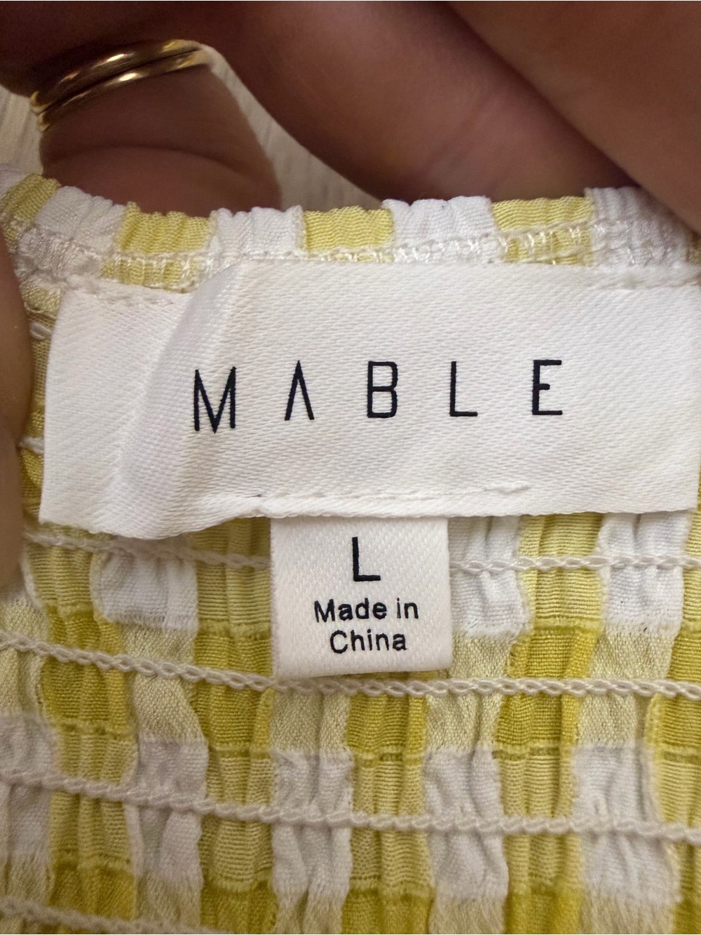 Yellow Gingham Tie-Front Maxi Dress with Puff Sleeves by Mable - Picture 4 of 10